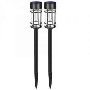 Linxor Lot de 2 lampes solaires extérieures, éclairage led - Noir