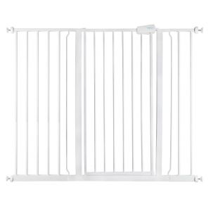 Safetots Barrière De Sécurité Métal Extra Haute À Fixation Par Pression, Barrière D'escalier Pour Bébé, 120,3cm - 127,9cm, Hauteur De 104cm, Couleur Blanc