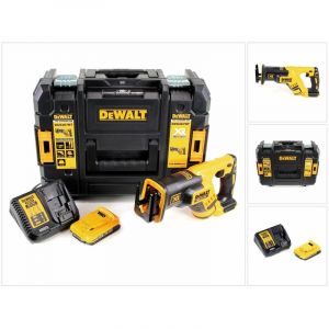 Dewalt DCS 367 D1 18V Brushless Scie sabre sans fil + Coffret de transport TSTAK + 1x Batterie 2,0 Ah + Chargeur DCB 115