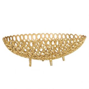 Prix Coupelle Ovale Design Cercles Evano 65cm Or