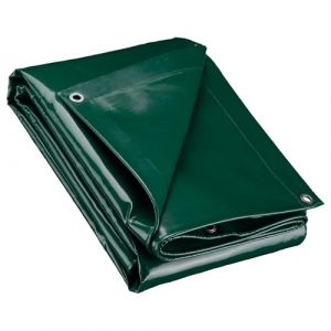 wiltec Bâche de camion 2 x 3m Vert foncé 650 g/m² Polyester Revêtement pvc Œillets inox 100cm Haute protection Vol uv Intempéries Moisi Étanche