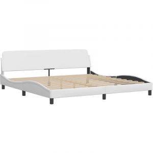 VidaXL Cadre de lit sans matelas blanc 200x200 cm similicuir