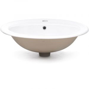 Siko Multi 55x47,5 cm vasque &agrave; encastrer en c&eacute;ramique avec un trou pour robinet au milieu, blanc (1690NEW)