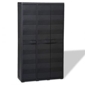 VidaXL Armoire de rangement de jardin avec 4 &eacute;tag&egrave;res Noir