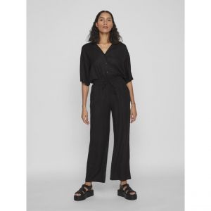 Vila Vipricil RW 7/8 Pant/Su-Noos Pantalons, Noir, W36 Femme