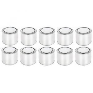 BenBow boîte en fer blanc 1000 ml avec capot à enfoncer - hermétique, opaque, vide, ronde - récipient de rangement, Quantité:10, Capacité:0.5L