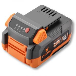 Fuxtec Batterie 20V FX-E1B5AH - Accu lithium-ion 5Ah pour outils sans fil - Indicateur led - Compatible avec tous les appareils 20V Recharge en 150