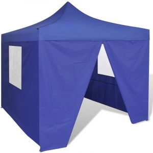 Image de VidaXL Tente pliable bleue avec 4 parois