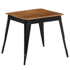 Image de VidaXL Table de salle à manger Bois d'acacia et acier 75x75x76 cm