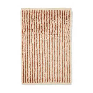 Ferm Living Tapis - Tapis KAMI KNOTTED 80x120 Blanc cassé / Rouge marron