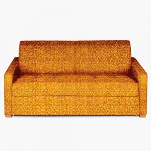 Image de Italian Spirit Canapé convertible rapido BIRDY 160cm matelas 16cm mono assise capitonnée tissu tweed orange - orange
