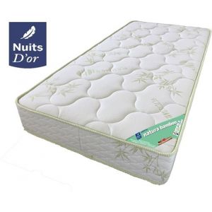 Nuits D'Or Natura Bamboo Matelas 180x200 Densité 35 Kg/m3 Hauteur 21 Cm Soutien Ferme Orthopédique