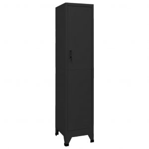 VidaXL Armoire à Casiers Acier Noir 38x45x180 cm