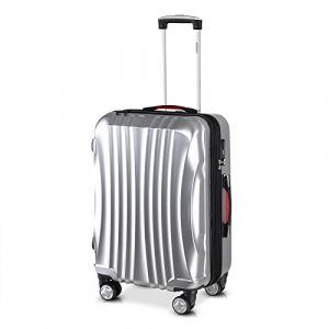 Monzana Ikarus Valise Rigide &agrave; roulettes Noir/argent&eacute; Taille M L XL Argent&eacute; argent&eacute; L