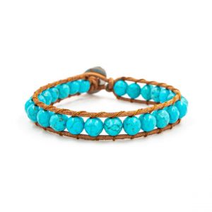 Bracelet Femme Sloya Turquoise et cuir