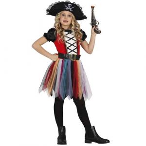 FIESTAS GUIRCA Costume de Fille Pirate Colorée - Chapeau de Pirate et Robe Tutu pour Filles de 3-4 Ans
