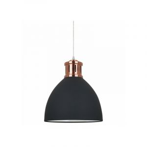 Italux Suspension industrielle et r&eacute;tro Lola Graphite, cuivre rouge