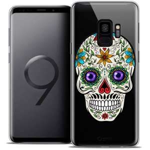 Image de CaseInk Coque Crystal Gel Samsung Galaxy S9 (5.8 ) Extra Fine Skull - Maria's Flower