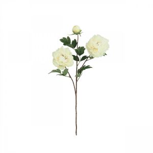 Ligne Deco Pivoine artificielle en tige blanche 70cm lot de 4