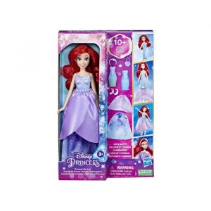 Coffret ariel la petite sirene multi tenue + accessoires - poupee mannequin 30 cm - set disney princesse + 1 carte - fille