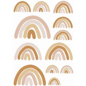 Estahome - sticker mural arcs en ciel rose terracotta