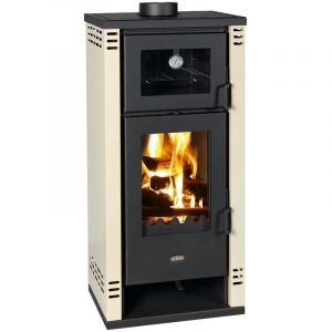 Prity - Po&ecirc;le &agrave; bois avec four K2 gt f &ndash; 8,1 kW, Ivoire, Classe a+, Design &Eacute;l&eacute;gant