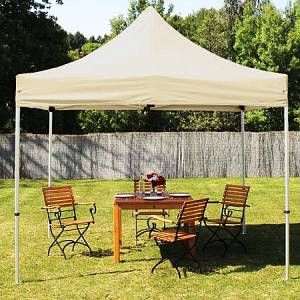 Intent24 Tente pliante 3x3 m sans b&acirc;ches de c&ocirc;t&eacute; beige PROFESSIONAL tente pliable ALU pavillon barnum.FR