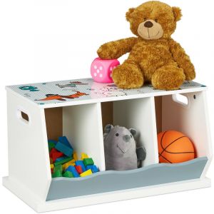 Relaxdays Étagère pour Enfants, Motif Chien, 3 Compartiments, HxLxP : 32,5x60x36 cm, MDF, Rangement Chambre, Multicolore