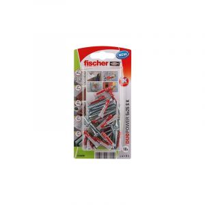 Fischer Blister de 18 chevilles tous matériaux DUOPOWER 5x25mm + vis