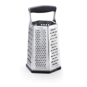 Cuisipro 746877 SGT Râpe Tour 6 Faces Grain Fin/Grain Moyen/Gros Grain/Fine Lamelle/Lame de Rasoir/Parmesan