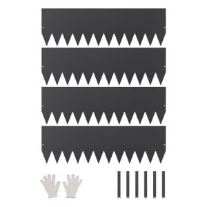 VEVOR Bordure de Jardin en Acier, Lot de 4, Bordures Paysagères en Métal, 1016x304,8 mm, Résistante à la Rouille, Installation Simple, Bandes Pliables pour Séparateur de Chemin de Cour, Pelouse, Noir