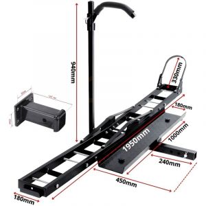 Sicoba Porte-Moto Attelage Scooter avec Rampe de chargement 227kg + Adaptateur carré 2''