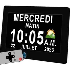 V&eacute;fa&icirc;&icirc; Am&eacute;lior&eacute; 19 Alarmes Horloge Num&eacute;rique, Automatique de L&rsquo;Heure D&rsquo;&eacute;t&eacute;, R&eacute;veil Murale Silencieux avec 20 Rappels Personnalis&eacute;s pour Les Adultes et Les Enfants et la maladie d'Alzheimer