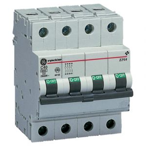 General Electric Disjoncteur Modulaire 4 Pôles 16A 6KA Courbe D