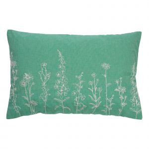 Dutch Decor Coussin - vert en coton 40x60 cm avec motif fleuri