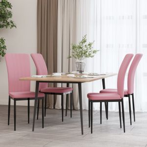 VidaXL 326108 Chaises de salle à manger 4 pcs Rose Velours