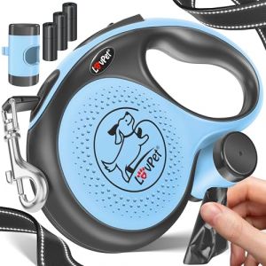 Lovpet - Laisse à Enrouleur pour Chiens pour Petits et Grands Chiens Poignée Ergonomique & Antidérapante Rallonge de Laisse 360° Mailles