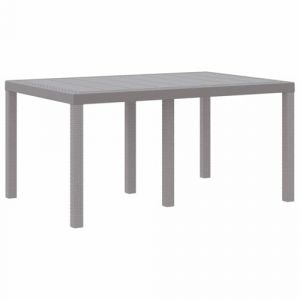 VidaXL Table de Jardin Gris clair 150 x 100 x 73 cm polyrotin