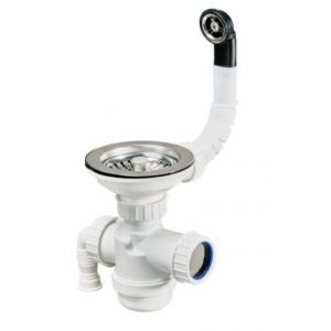 Moderna Vidage manuel complet D90 pour &eacute;vier 1 cuve trop plein rond FCTV090P06