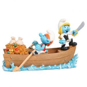 Aqua della Figurine Les Schtroumpfs Pirates 18,7x8,2x10,8cm, Hautement détaillée et fabriquée en résine de Polyester, Non-Toxique et pH Neutre, pour Les Aquariums d'eau Douce et d'eau de mer
