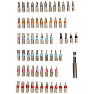 Image de Rhino 22812 Set Tournevis-Coffret vissage Courts 67 pièces avec Porte-Embout magnétique-Chrome Vanadium-Garantie 5 Ans-Cruciformes, Plats, carrés, torx, Allen, Plusieurs Tailles Disponibles