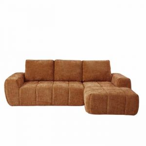 Canap&eacute; dangle droit compress&eacute; AUREA 4 places tissu terracotta