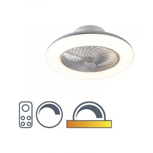 Image de Qazqa Ventilateur de plafond Design argent dimmable - Clima Design Luminaire interieur Rond