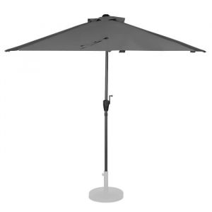 Parasol de balcon 270x135cm – Semi-circulaire – Voile Protection uv Indice 50+ - Housse de protection – Gris