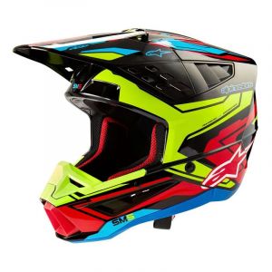 Alpinestars Casque cross S-M5 Action 2 black/yellow fluo/bright red EC