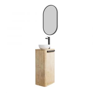 Ensemble meuble lave-mains tom + vasque maud + miroir pepper