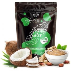Nustino Coconut - beurre de cacahu&egrave;te en poudre 400g | Beurre de cacahu&egrave;te d&eacute;graiss&eacute; | Fit snack | Cr&egrave;me de cacahu&egrave;tes en poudre | Cacahu&egrave;tes, noix de coco | 0.4kg
