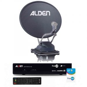 Alden Onelight EVO Platinium Parabole Satellite Automatique 60cm + Récepteur satellite SATMATIC HD FRANSAT - Gris