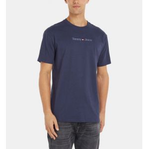 Tommy Jeans T-shirt droit coton signature drapeau Bleu - Couleur Bleu - Taille M