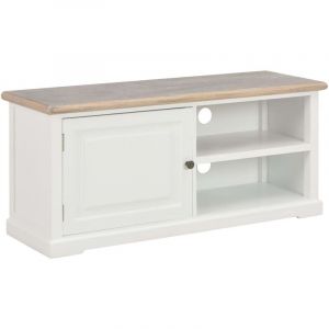 Image de Meuble télé buffet tv télévision design pratique blanc 90 cm bois 2502117